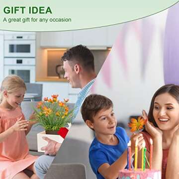 Luxsego Silk Artificial Flowers Coreopsis Faux Flowers, Potted Floral Decor for Garden, Wedding, Office Table Decor Idea for Her or Him, Decorative Home Accessories(14.7 in, Orange)