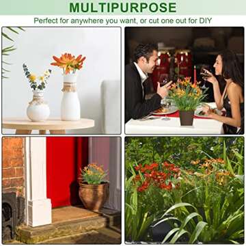 Luxsego Silk Artificial Flowers Coreopsis Faux Flowers, Potted Floral Decor for Garden, Wedding, Office Table Decor Idea for Her or Him, Decorative Home Accessories(14.7 in, Orange)