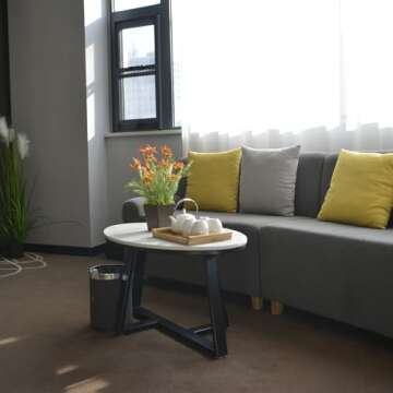 Luxsego Silk Artificial Flowers Coreopsis Faux Flowers, Potted Floral Decor for Garden, Wedding, Office Table Decor Idea for Her or Him, Decorative Home Accessories(14.7 in, Orange)