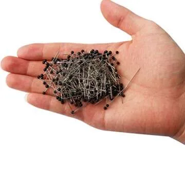 250 Pieces Sewing Pins Ball Glass Head Pins Straight Quilting Pins for Dressmaker Jewelry Decoration, Black