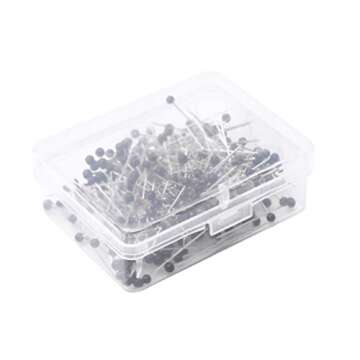 250 Pieces Sewing Pins Ball Glass Head Pins Straight Quilting Pins for Dressmaker Jewelry Decoration, Black