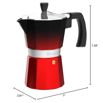 Zulay Kitchen Stovetop Espresso Maker - Portable Moka Pot 5.5 Cups