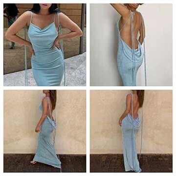 Elegant Backless Maxi Dress for Women - JUMISEE Sexy Style