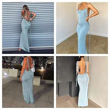 Elegant Backless Maxi Dress for Women - JUMISEE Sexy Style