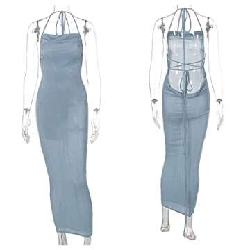 Elegant Backless Maxi Dress for Women - JUMISEE Sexy Style