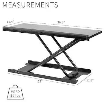 VIVO Single Top 27 inch Heavy-Duty Scissors Lift Keyboard and Mouse Riser, Designed for Ergonomic Sit Stand Workstations