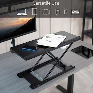 VIVO Single Top 27 inch Heavy-Duty Scissors Lift Keyboard and Mouse Riser, Designed for Ergonomic Sit Stand Workstations