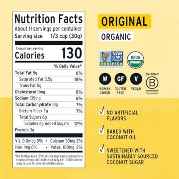 Purely Elizabeth, Organic Original, Ancient Grain Granola, Gluten-Free, Non-GMO (12oz Bag)