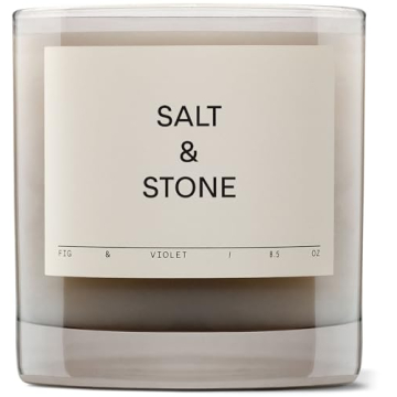 SALT & STONE Scented Candle - Long-Lasting Fig & Violet Aroma