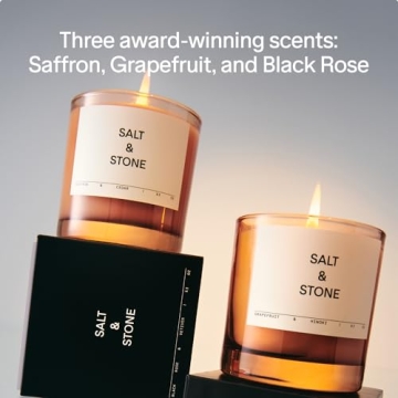 SALT & STONE Scented Candle - Long-Lasting Fig & Violet Aroma
