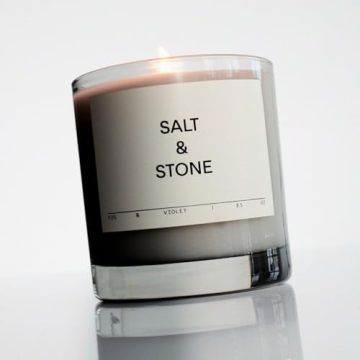 SALT & STONE Scented Candle - Long-Lasting Fig & Violet Aroma