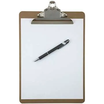 Letter Size Clipboard Standard Clip 9'' x 12.5'' Hardboard (Pack of 6)