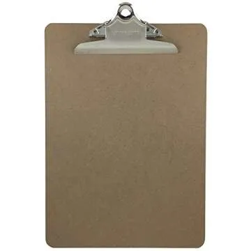 Letter Size Clipboard Standard Clip 9'' x 12.5'' Hardboard (Pack of 6)