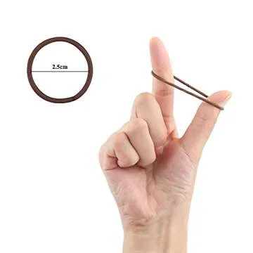 100 Pieces Small Baby Girls Hair Elastics Hair Ties Ponytail Holders Hair Bands for Kids(2 mm x 2.5 cm,Brown)