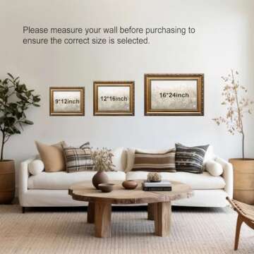 ASTRDECOR Vintage Wildflower Wall Art, Gold Framed Wall Art Farmhouse Wall Decor Wildflower Field Landscape Oil Painting, Neutral Spring Country Scenery Pictures Wall Decor, Vintage Artwork for Wall - 9"x12"