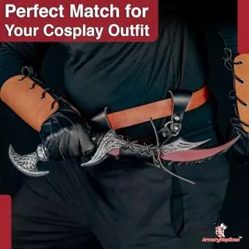 Armory Replicas™ Demon Sky Warrior Role Play Foam Dagger with Free Frog Combo | 19.5” Polyurethane Foam Blade with 10mm Inner Core | Silver, Black, Brown, Blue, Red Lacquer Finish