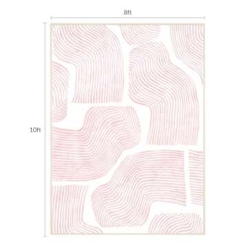 ODIKA Ultra Soft Area Rug 8x10, Non Slip, Stain Resistant Living Room Rug, Washable Area Rugs for Li...