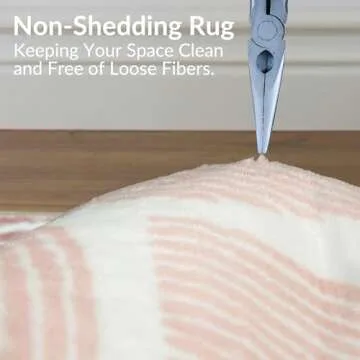 ODIKA Ultra Soft Area Rug 8x10, Non Slip, Stain Resistant Living Room Rug, Washable Area Rugs for Living Room, Rugs for Bedroom, Modern Abstract Style (Pink, 8x10)