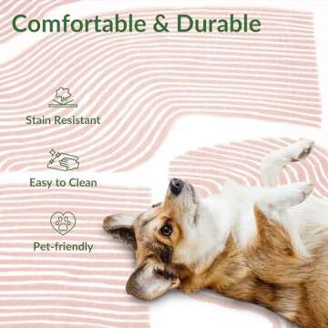 ODIKA Ultra Soft Area Rug 8x10, Non Slip, Stain Resistant Living Room Rug, Washable Area Rugs for Living Room, Rugs for Bedroom, Modern Abstract Style (Pink, 8x10)