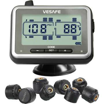 VESAFE TPMS, Wireless Tire Pressure Monitoring System for RV, Trailer, Coach, Motor Home, Fifth Whee...