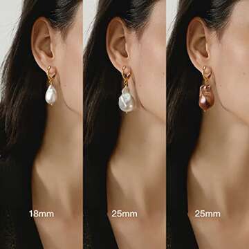 Natural Baroque Pearl Dangle Earrings for Women