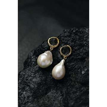 Natural Baroque Pearl Dangle Earrings for Women