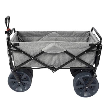 MacSports Folding Beach Wagon with Side Table - Light Gray