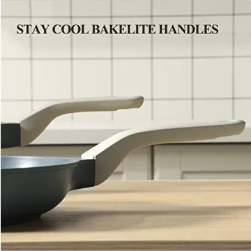 PRICUSIS Nonstick Ceramic Frying Pan, 8/10/12 Inch Non Toxic Nonstick Pan Skillet, Healthy Egg Pan Nonstick Omelet Pan Chef's Pan, PTFE PFOA & PFAS Free, Induction Compatible (8-Inch, Gray)