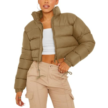 Trendy Gihuo Cropped Puffer Jacket for Winter Style