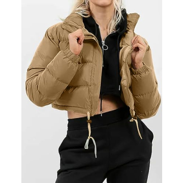 Trendy Gihuo Cropped Puffer Jacket for Winter Style