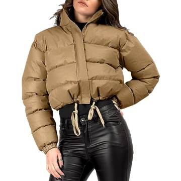 Trendy Gihuo Cropped Puffer Jacket for Winter Style