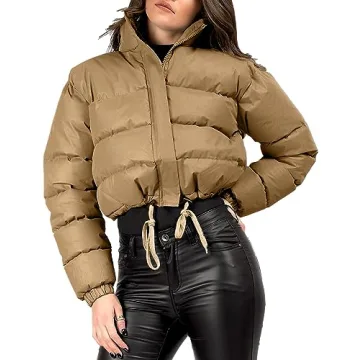 Trendy Gihuo Cropped Puffer Jacket for Winter Style
