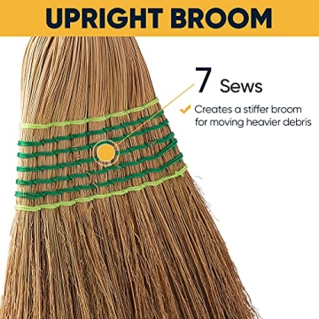 Yocada Heavy-Duty Corn Broom for Indoor and Outdoor Use