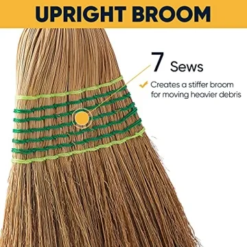 Yocada Heavy-Duty Corn Broom for Indoor and Outdoor Use