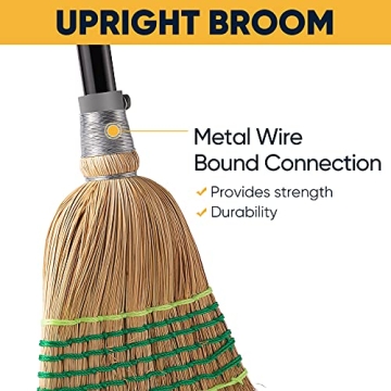 Yocada Heavy-Duty Corn Broom for Indoor and Outdoor Use