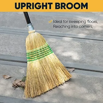 Yocada Heavy-Duty Corn Broom for Indoor and Outdoor Use