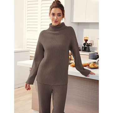 LILLUSORY Women's Cozy Two-Piece Lounge Set for Winter