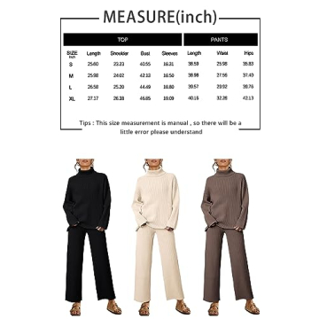 LILLUSORY Women's Cozy Two-Piece Lounge Set for Winter