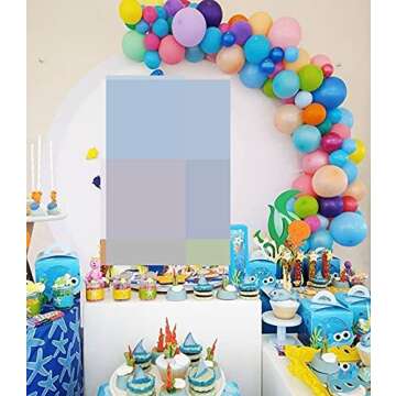 100Pcs Balloon Garland & Arch Kit-100pcs Latex Balloons, 16 Feets Arch Balloon Decoration Strip for Shark Party Baby Shower Birthday Party Backdrop