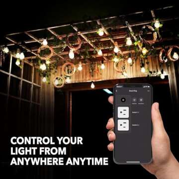 BN-LINK Outdoor Smart Dual Outlet, Heavy Duty Wi-Fi Plug, Independent Control Outlets, Compatible with Alexa and Google Assistant 2.4 GHz Network only