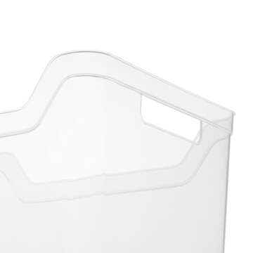 Sterilite Wide Shelf Bin with Handles, Plastic Storage Container for Organizing Shelving, Closet, Pantry, and Countertops, Clear, 6-Pack