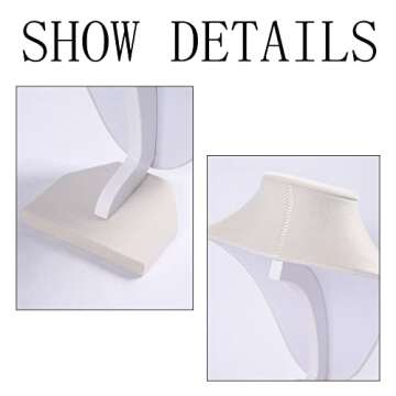 Julysky 3D Necklace Display Stand For Selling,Velvet Chain Jewelry Bust Holder Organizer (1, beige)