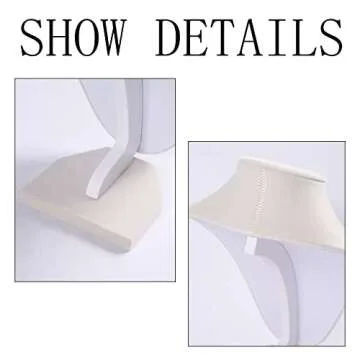 Julysky 3D Necklace Display Stand For Selling,Velvet Chain Jewelry Bust Holder Organizer (1, beige)