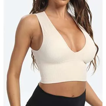 Venbond Women's Stylish Deep Plunge V Neck Crop Top