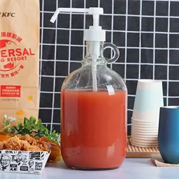 Durable 64 Ounce Glass Pump Dispenser for Laundry and More