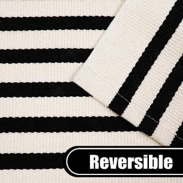 Collive Black and White 3x5 Washable Rug for Indoor Outdoor Decor