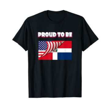 Proud to be Dominican and American Flag July 4th T-Shirt