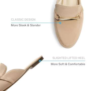 Stylish and Comfortable MUSSHOE Mules for Women - Beige Suede Flats