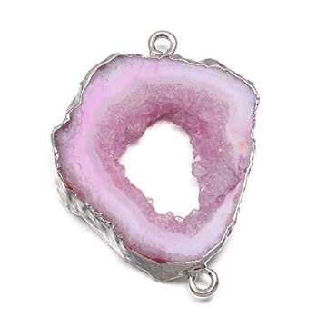 Druzy Agate Connectors for DIY Jewelry Making – 3 pcs