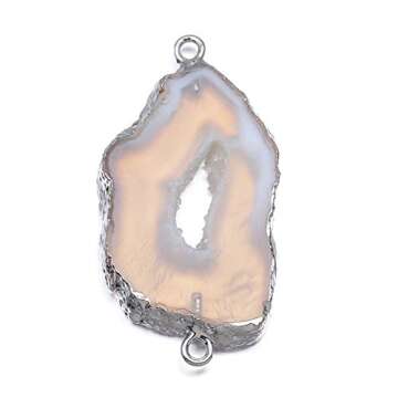 Druzy Agate Connectors for DIY Jewelry Making – 3 pcs